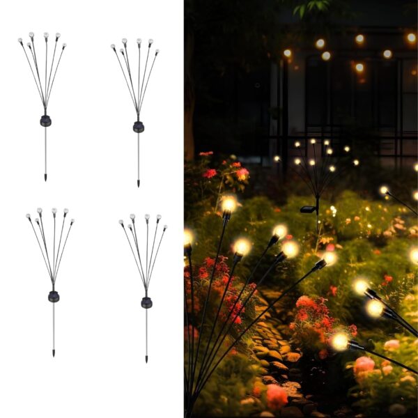 Solar Lights Outdoor 6 LED Crystal Ball Lamp